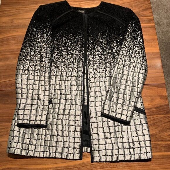 Calvin Klein sz 8 knee length sheath dress,  abstract black and white print - Picture 11 of 14